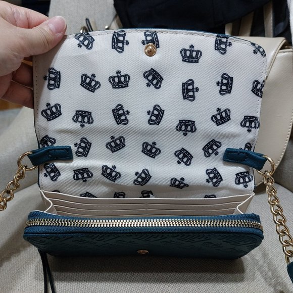 JUICY COUTURE HANDBAG WALLET With Long Crossbody Handbag Gold Chain - Picture 5 of 13